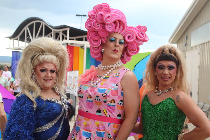 Drag queens Aundria Sinclair, Shirley Delta Blow and Anna Staysha performed at the PrideFest on Aug. 26. Their show was delayed by protesters, but the audience gave a standing ovation at the end.